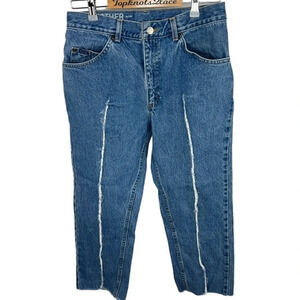 JI OH Straight Leg Denim Jeans with Seam Detail